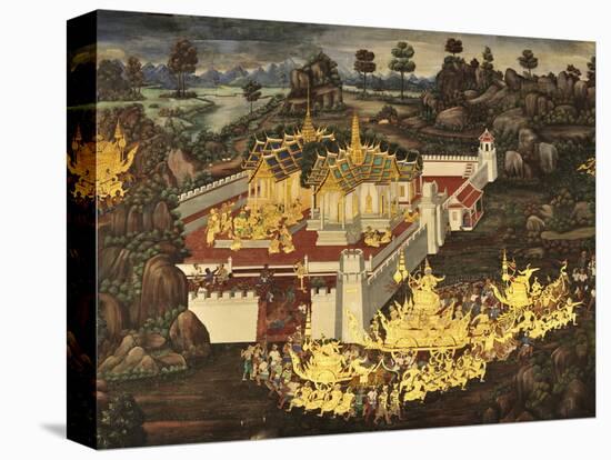 Scene From the Galleries, Royal Monastery, Grand Palace, Bangkok, Thailand, Southeast Asia, Asia-Jochen Schlenker-Stretched Canvas