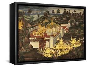 Scene From the Galleries, Royal Monastery, Grand Palace, Bangkok, Thailand, Southeast Asia, Asia-Jochen Schlenker-Framed Stretched Canvas