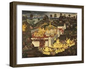 Scene From the Galleries, Royal Monastery, Grand Palace, Bangkok, Thailand, Southeast Asia, Asia-Jochen Schlenker-Framed Photographic Print
