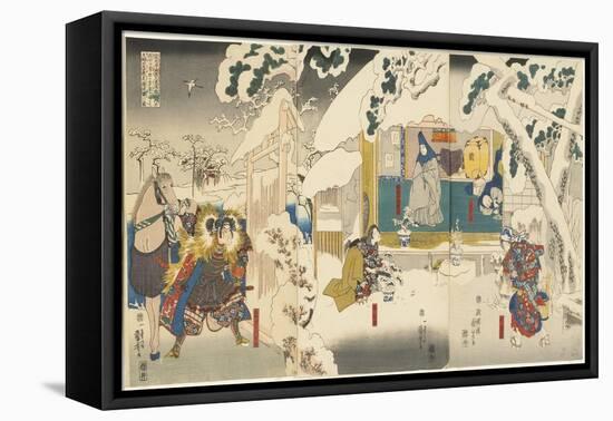 Scene from the Hachinoki Story, 1843-1847-Utagawa Kuniyoshi-Framed Stretched Canvas