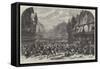 Scene from The King O' Scots, at Drury Lane Theatre, Rising of the Apprentices in Fleet-Street-null-Framed Stretched Canvas