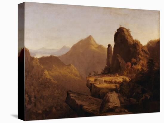 Scene from "The Last of the Mohicans" (Cora Kneeling at the Feet of Tamenund)-Thomas Cole-Stretched Canvas