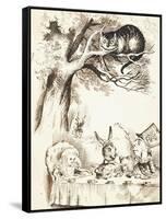 Scene from the Mad Hatter's Tea Party, C.1865-John Tenniel-Framed Stretched Canvas