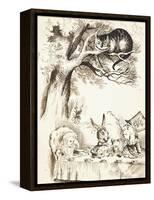 Scene from the Mad Hatter's Tea Party, C.1865-John Tenniel-Framed Stretched Canvas