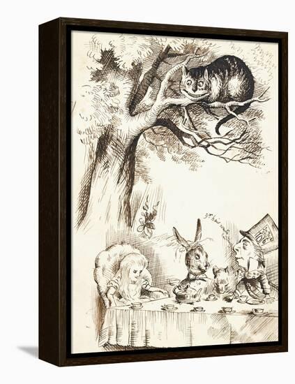 Scene from the Mad Hatter's Tea Party, C.1865-John Tenniel-Framed Stretched Canvas