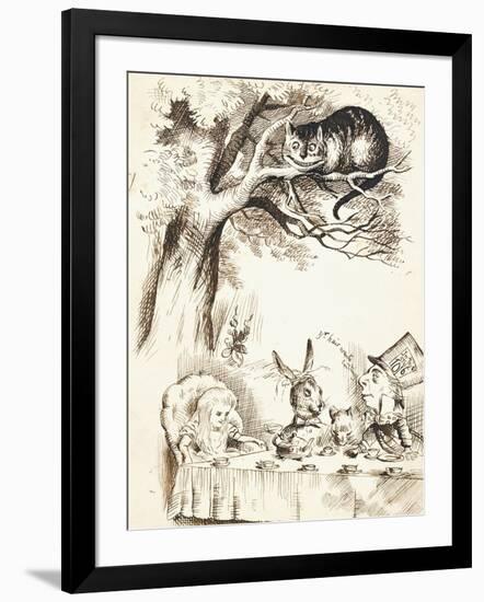 Scene from the Mad Hatter's Tea Party, C.1865-John Tenniel-Framed Giclee Print