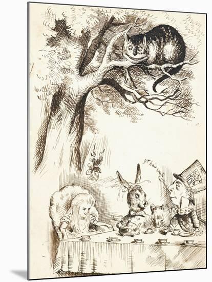 Scene from the Mad Hatter's Tea Party, C.1865-John Tenniel-Mounted Giclee Print