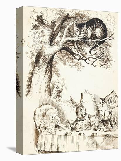 Scene from the Mad Hatter's Tea Party, C.1865-John Tenniel-Stretched Canvas