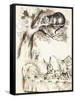 Scene from the Mad Hatter's Tea Party, C.1865-John Tenniel-Framed Stretched Canvas