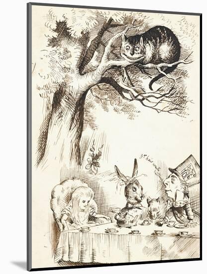 Scene from the Mad Hatter's Tea Party, C.1865-John Tenniel-Mounted Premium Giclee Print