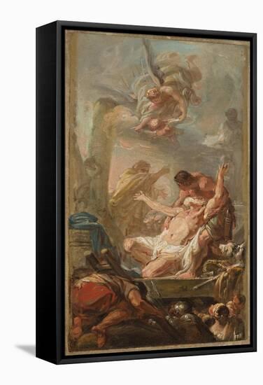 Scene from the Martyrdom of St. Andrew, 1758-Jean Baptiste Deshays De Colleville-Framed Stretched Canvas