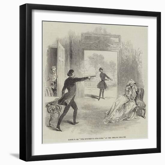 Scene from The Mysterious Stranger, at the Adelphi Theatre-null-Framed Giclee Print