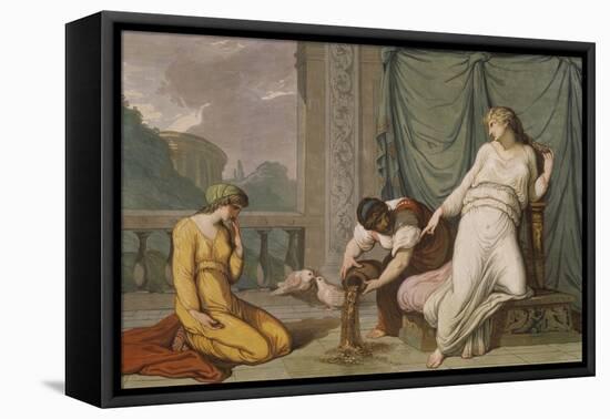 Scene from the Myth of Cupid and Psyche Showing Venus Ordering Psyche to Separate Seeds-Felice Giani-Framed Stretched Canvas