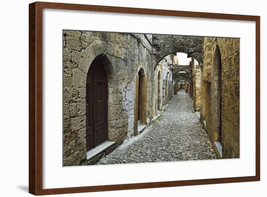 Scene from the Old Town, Rhodes City, Rhodes, Dodecanese, Greek Islands, Greece, Europe-Jochen Schlenker-Framed Photographic Print