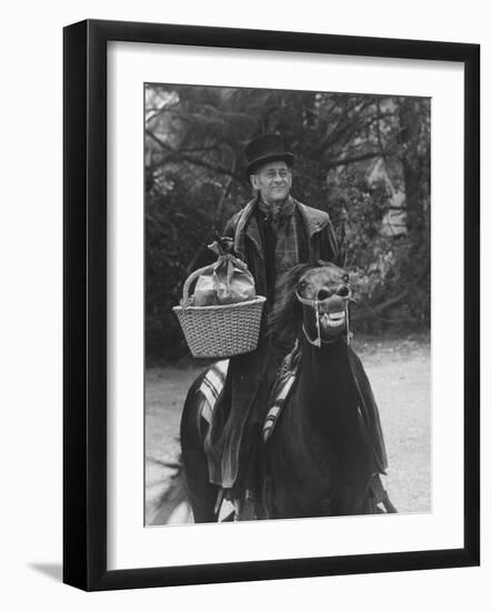 Scene from "Trail to Christmas" Adaptation of Charles Dicken's "Christmas Carol" GE Show-Allan Grant-Framed Photographic Print