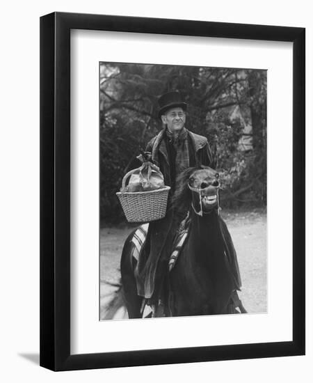 Scene from "Trail to Christmas" Adaptation of Charles Dicken's "Christmas Carol" GE Show-Allan Grant-Framed Premium Photographic Print