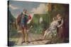 'Scene from ?Twelfth Night? (?Malvolio and the Countess?)', c1840, (c1915)-Daniel Maclise-Stretched Canvas