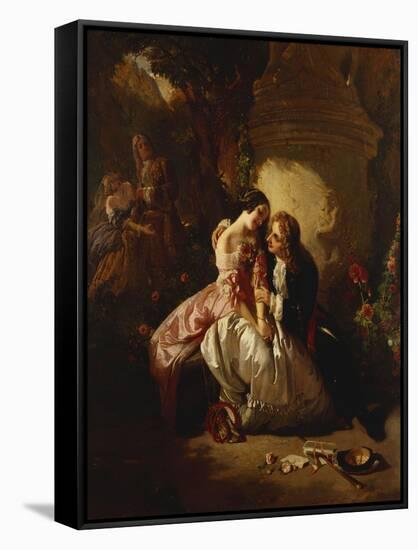 Scene Galante: an Indecent Proposal-Henri Guillaume Schlesinger-Framed Stretched Canvas