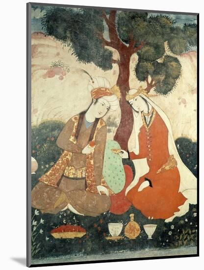 Scene Galante from the Era of Shah Abbas I, 1585-1627-null-Mounted Giclee Print