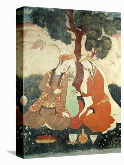 Scene Galante from the Era of Shah Abbas I, 1585-1627-null-Stretched Canvas