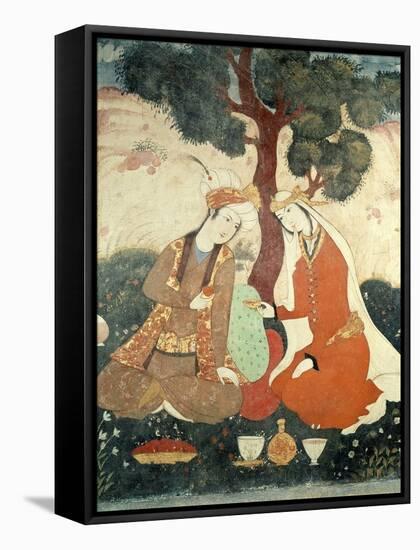 Scene Galante from the Era of Shah Abbas I, 1585-1627-null-Framed Stretched Canvas