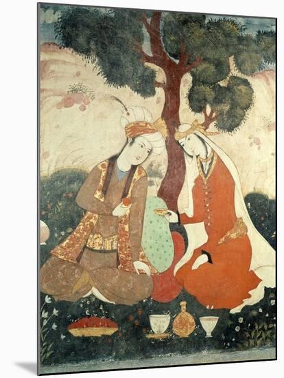Scene Galante from the Era of Shah Abbas I, 1585-1627-null-Mounted Giclee Print