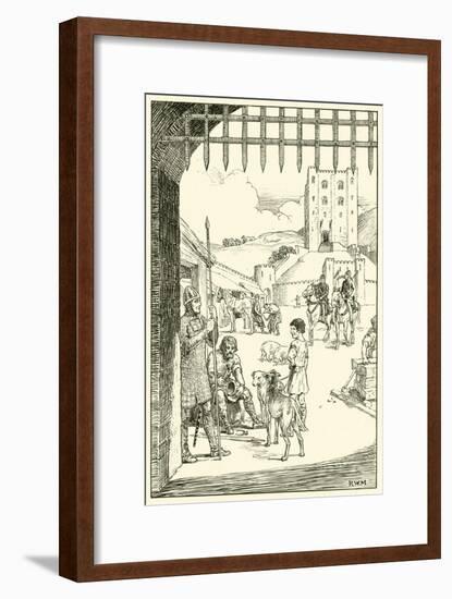 Scene in a Castle Courtyard-null-Framed Giclee Print