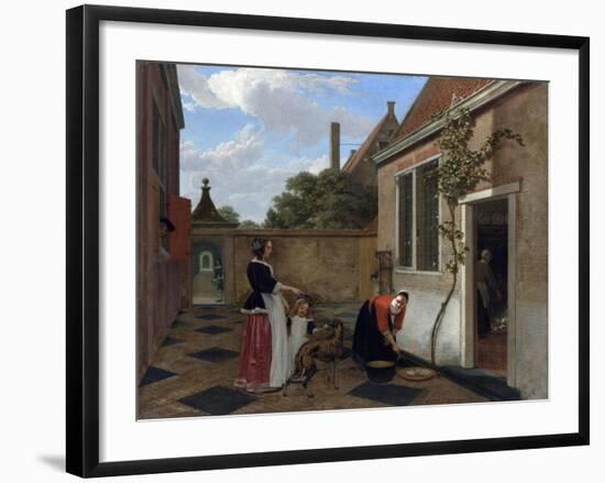 Scene in a Courtyard-Ludolf de Jongh-Framed Giclee Print