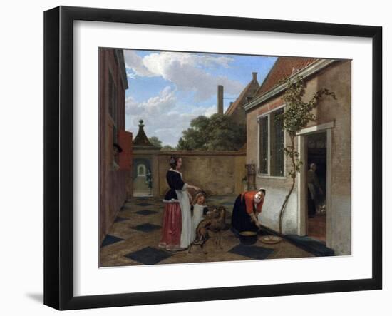 Scene in a Courtyard-Ludolf de Jongh-Framed Giclee Print