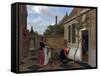 Scene in a Courtyard-Ludolf de Jongh-Framed Stretched Canvas