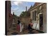 Scene in a Courtyard-Ludolf de Jongh-Stretched Canvas