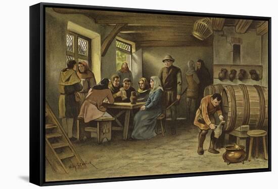 Scene in a Dutch Tavern, 14th Century-Willem II Steelink-Framed Stretched Canvas