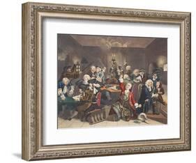 Scene in a Gaming House, Plate VI from 'A Rake's Progress, Illustration from 'Hogarth Restored:…-William Hogarth-Framed Giclee Print