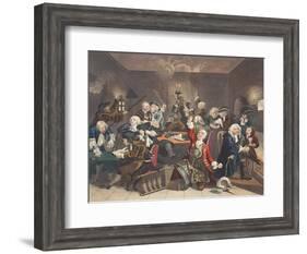 Scene in a Gaming House, Plate VI from 'A Rake's Progress, Illustration from 'Hogarth Restored:…-William Hogarth-Framed Giclee Print