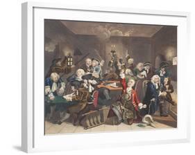 Scene in a Gaming House, Plate VI from 'A Rake's Progress, Illustration from 'Hogarth Restored:…-William Hogarth-Framed Giclee Print