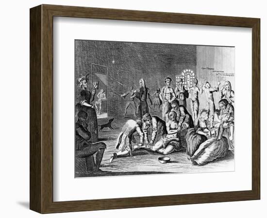 Scene in a Madhouse, from a Rake's Progress-William Hogarth-Framed Giclee Print