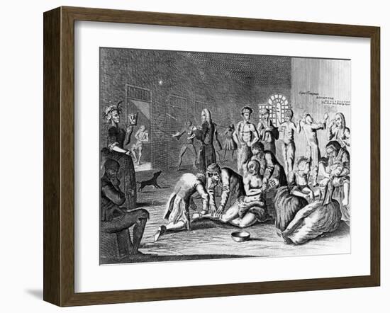 Scene in a Madhouse, from a Rake's Progress-William Hogarth-Framed Giclee Print