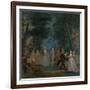 Scene in a Park, with Figures from the Commedia Dell'Arte, C.1735-Marcellus the Younger Laroon-Framed Giclee Print