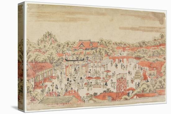 Scene in a Shrine Ground, C. 1764-1782-Utagawa Toyoharu-Stretched Canvas