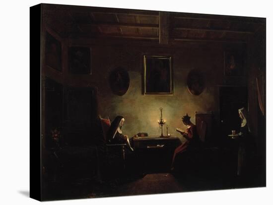 Scene in an Interior, 19th Century-Francois-Marius Granet-Stretched Canvas
