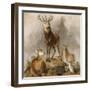 Scene in Braemar, Highland Deer-Edwin Henry Landseer-Framed Giclee Print