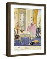 Scene in Style of Louis XV, Theatrical Setting, Watercolor, 1922-Umberto Brunelleschi-Framed Giclee Print