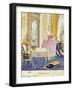 Scene in Style of Louis XV, Theatrical Setting, Watercolor, 1922-Umberto Brunelleschi-Framed Giclee Print