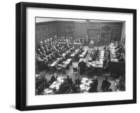 Scene in the Courtroom During the 3rd Day Session of the Nuremberg Trial-Ralph Morse-Framed Photographic Print