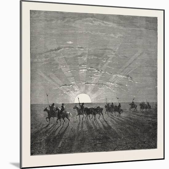 Scene in the Desert of Gobi-null-Mounted Giclee Print