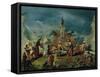 Scene in the Garden of a Serraglio-Giovanni Antonio Guardi-Framed Stretched Canvas