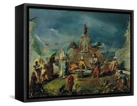 Scene in the Garden of a Serraglio-Giovanni Antonio Guardi-Framed Stretched Canvas