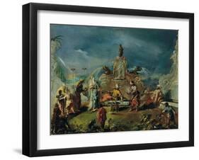 Scene in the Garden of a Serraglio-Giovanni Antonio Guardi-Framed Giclee Print