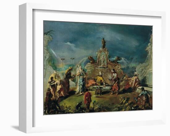 Scene in the Garden of a Serraglio-Giovanni Antonio Guardi-Framed Giclee Print