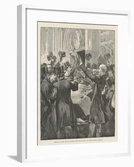 Scene in the Lobby, House of Commons, Distributing Report of the Parnell Inquiry Commission-Thomas Walter Wilson-Framed Giclee Print